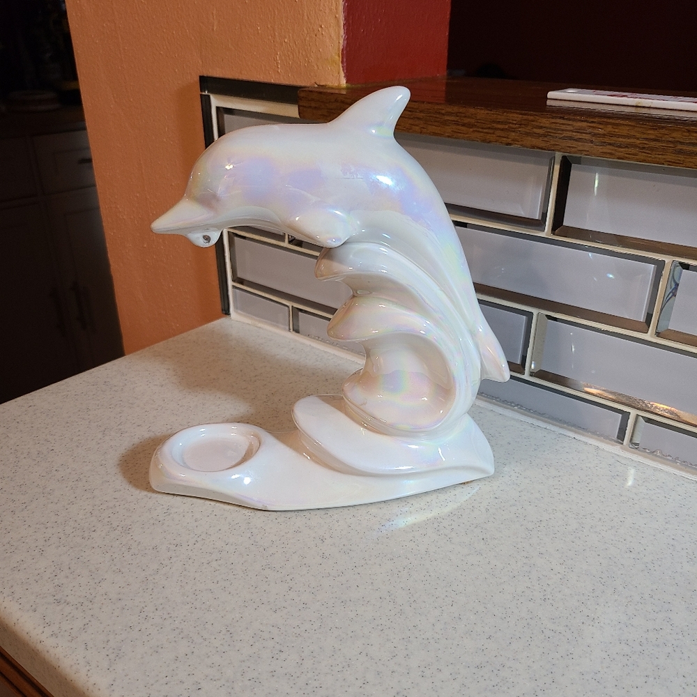 Ceramic Dolphin Shimmery Pearl Poland Made - Picture 14 of 16